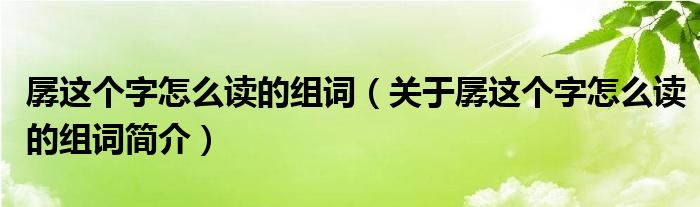 孱这个字怎么读的组词关于孱这个字怎么读的组词简介