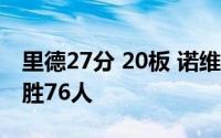 里德27分 20板 诺维尔26分 森林狼加时赛险胜76人