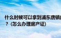 什么时候可以拿到浦东唐镇白金汉宫的房产证？谁能告诉我？ (怎么办理房产证)