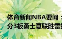 体育新闻NBA要闻：库明加18分7板穆迪22分3板勇士夏联胜雷霆