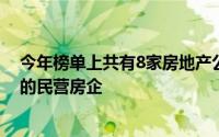 今年榜单上共有8家房地产公司其中碧桂园作为颇具代表性的民营房企