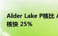 Alder Lake P核比 AMD 的 5950X Zen 3 核快 25%