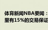 体育新闻NBA要闻：名记雷吉-杰克逊新合同里有15%的交易保证金