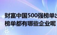 财富中国500强榜单出炉 那么财富中国500强榜单都有哪些企业呢