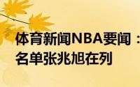 体育新闻NBA要闻：CBA官方更新自由球员名单张兆旭在列