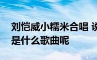 刘恺威小糯米合唱 说说刘恺威小糯米合唱的是什么歌曲呢