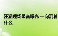 汪涵现场录音曝光 一向沉着冷静的汪涵现场录音当中都说了什么