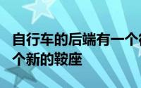 自行车的后端有一个很小的尾部LED照明和一个新的鞍座