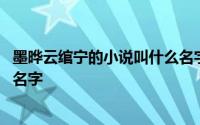 墨晔云绾宁的小说叫什么名字 主角是云绾宁墨晔小说叫什么名字