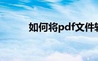 如何将pdf文件转换成word文档