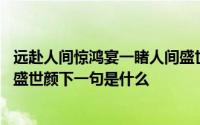 远赴人间惊鸿宴一睹人间盛世下句 远赴人间惊鸿宴一睹人间盛世颜下一句是什么