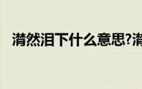 潸然泪下什么意思?潸然泪下典故出处介绍