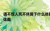 语不惊人死不休属于什么体裁的诗 语不惊人死不休属于什么体裁