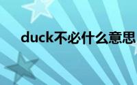 duck不必什么意思 duck不必是什么梗