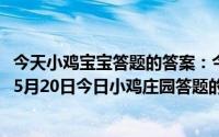 今天小鸡宝宝答题的答案：今日小鸡庄园答题的答案2021年5月20日今日小鸡庄园答题的答案最新