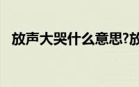 放声大哭什么意思?放声大哭典故出处介绍