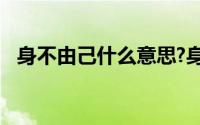 身不由己什么意思?身不由己典故出处介绍