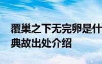 覆巢之下无完卵是什么意思?覆巢之下无完卵典故出处介绍