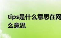 tips是什么意思在网络中表达什么 tips是什么意思