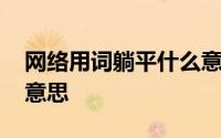 网络用词躺平什么意思 网络用语躺平是什么意思