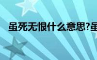 虽死无恨什么意思?虽死无恨典故出处介绍