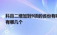 科目二增加到9项的省份有哪几个 科目二增加到9项的省份有哪几个