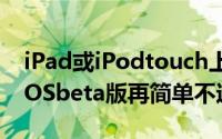 iPad或iPodtouch上安装新的iOS13或iPadOSbeta版再简单不过