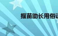 揠苗助长用俗语说就是帮什么