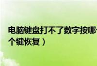 电脑键盘打不了数字按哪个键恢复（电脑键盘打不了字按哪个键恢复）