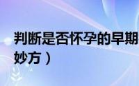 判断是否怀孕的早期症状（鉴别胎儿性别6个妙方）