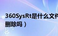 360SysRt是什么文件（C盘的360SysRt可以删除吗）