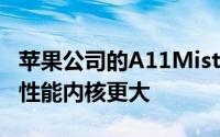 苹果公司的A11Mistral内核比这些Cortex高性能内核更大