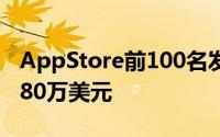 AppStore前100名发行商的平均总收入为8380万美元