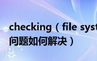 checking（file system on是什么意思 这种问题如何解决）