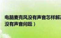 电脑麦克风没有声音怎样解决（手把手教你解决电脑麦克风没有声音问题）