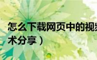 怎么下载网页中的视频（网站视频下载方法技术分享）