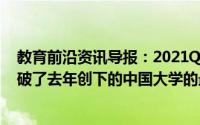 教育前沿资讯导报：2021QS世界大学排名清华大学再次打破了去年创下的中国大学的最高排位