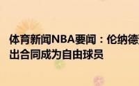 体育新闻NBA要闻：伦纳德预计与快船达成新合同；保罗跳出合同成为自由球员