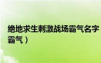 绝地求生刺激战场霸气名字（官方冷艳的绝地求生女生名字霸气）