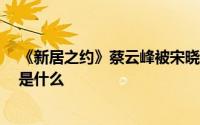 《新居之约》蔡云峰被宋晓雨算计 蔡云峰是好人坏人 结局是什么