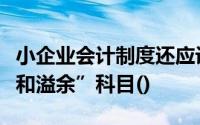 小企业会计制度还应设置“待处理财产的损失和溢余”科目()