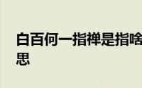 白百何一指禅是指啥 白百何一指禅是什么意思