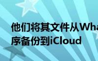 他们将其文件从WhatsApp消息传递应用程序备份到iCloud