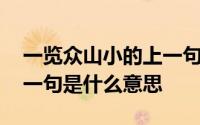 一览众山小的上一句是什么 一览众山小的上一句是什么意思