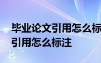 毕业论文引用怎么标注不算查重率 毕业论文引用怎么标注