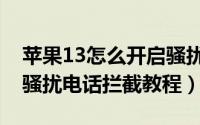 苹果13怎么开启骚扰电话拦截（苹果13开启骚扰电话拦截教程）