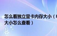 怎么看独立显卡内存大小（电脑独立显卡或集成显卡的显存大小怎么查看）