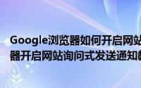 Google浏览器如何开启网站询问式发送通知（Google浏览器开启网站询问式发送通知教程）