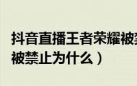 抖音直播王者荣耀被禁止（抖音直播王者荣耀被禁止为什么）