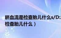 脐血流是检查胎儿什么s/D:2.1 R1:0.5什么意思（脐血流是检查胎儿什么）